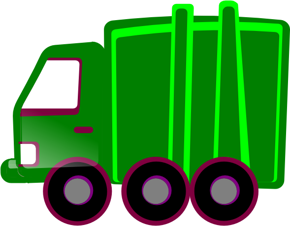 How To Set Use Green Garbage Truck Svg Vector - Draw A Garbage Truck (588x596)
