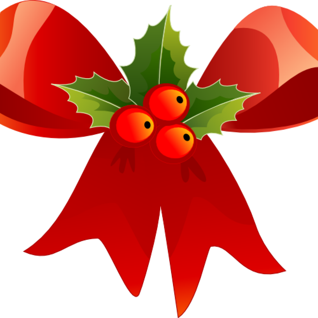 Christmas Holly Clipart Christmas Bow With Holly Clip - Weihnachten Clipart (1024x1024)