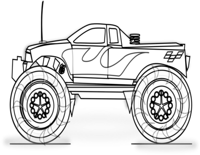Coloring Trend Thumbnail Size Monster Truck Birthday - Monster Truck Coloring Book (400x322)