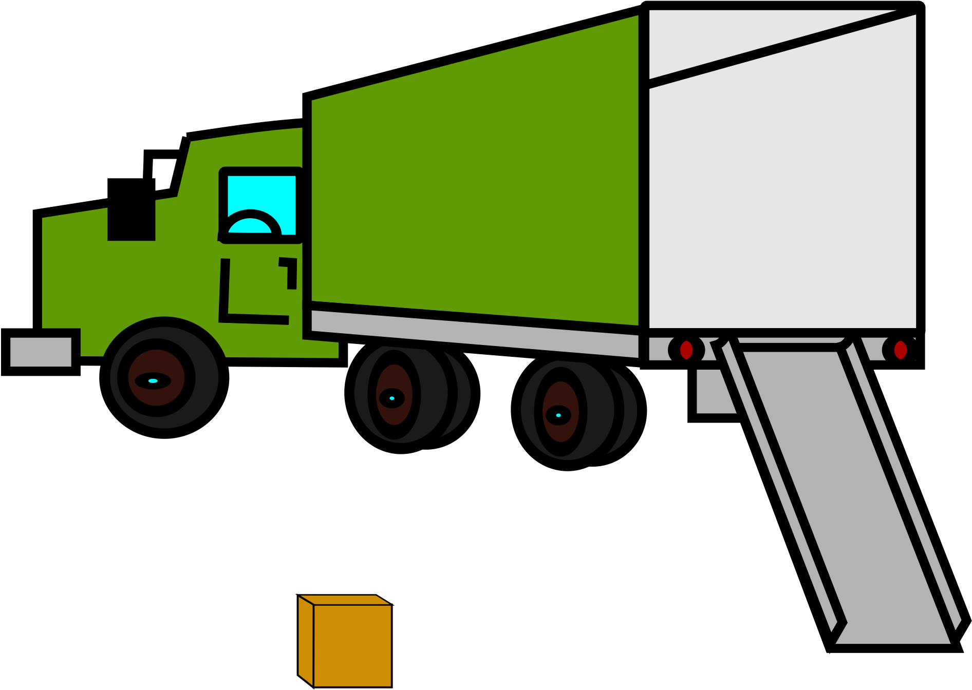 Opened Empty Moving Truck By Opened, Empty, Moving - Moving Truck Clipart Png (2400x1697)