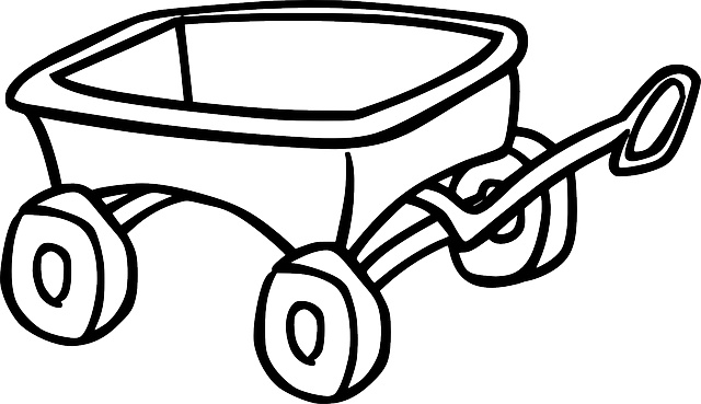Wagon Clipart Toy - Wagon Clipart Black And White (640x369)