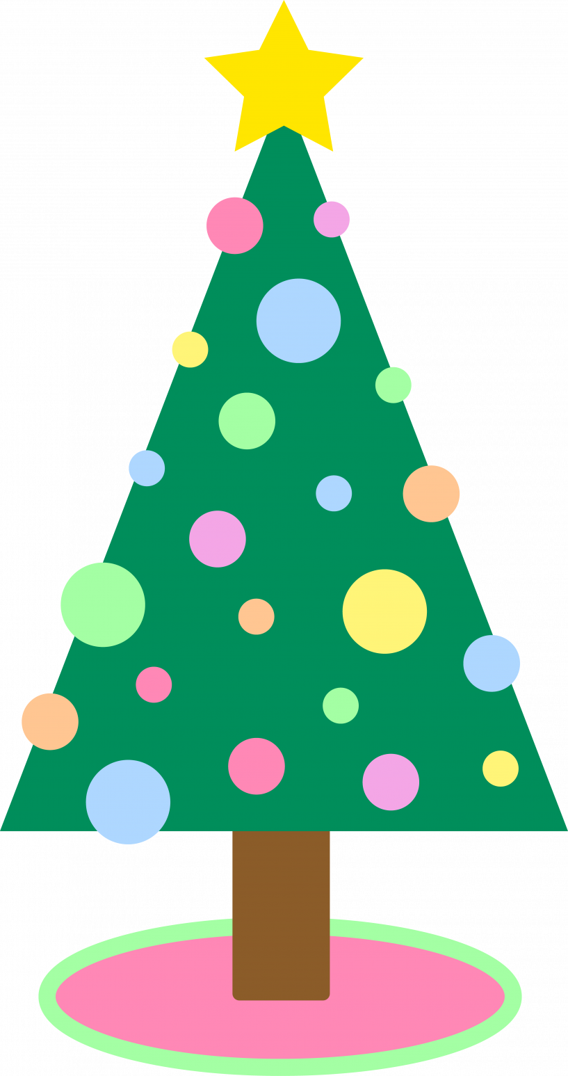 Cute Simple Christmas Tree Clipart - Cute Christmas Tree Cartoon (1024x1938)