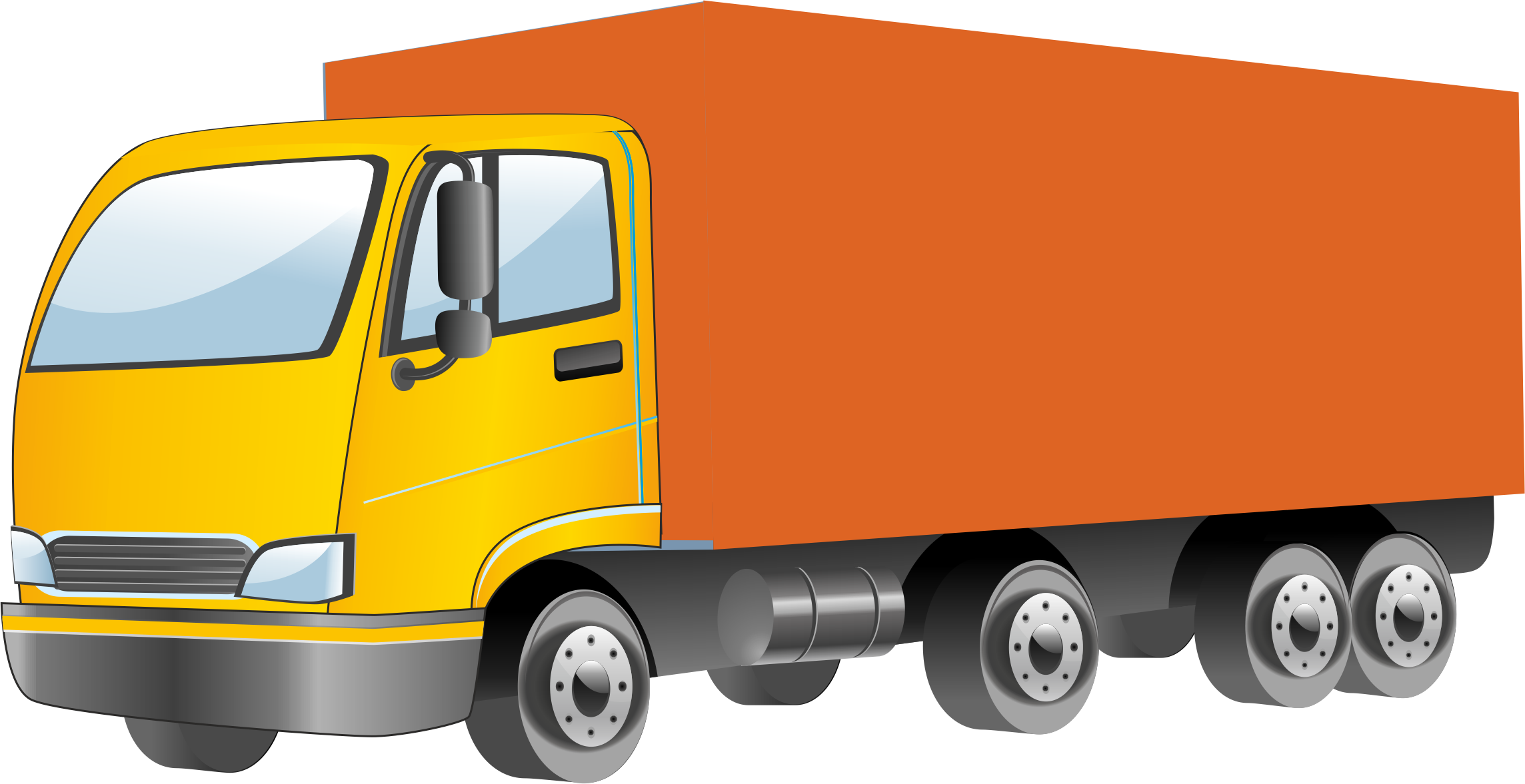 Semi Truck Vector Png Clipart - Грузовая Машина Рисунок (2288x1177)