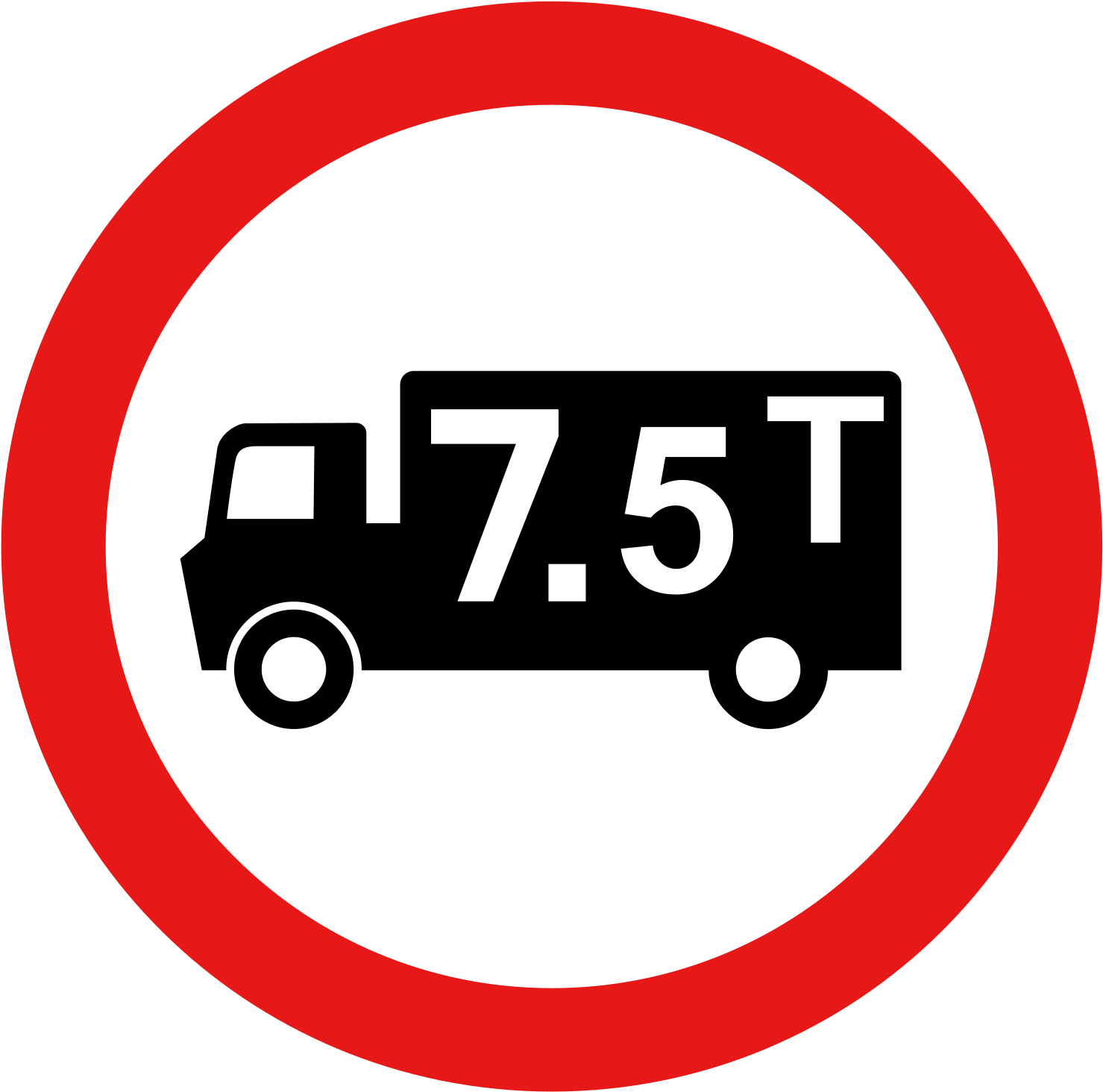 T Truck - Road Signs Uk 7.5 T (1697x2400)