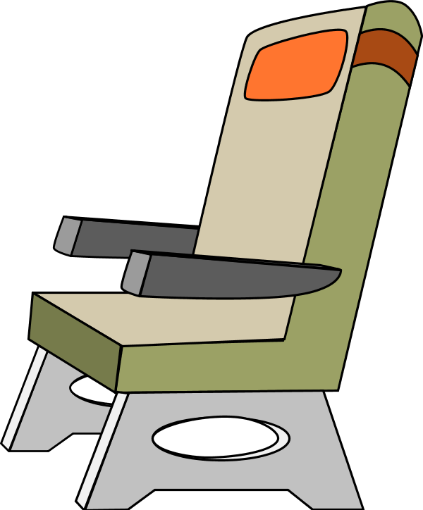 Airplane Seat Clipart - Cartoon Airplane Seat (600x724)
