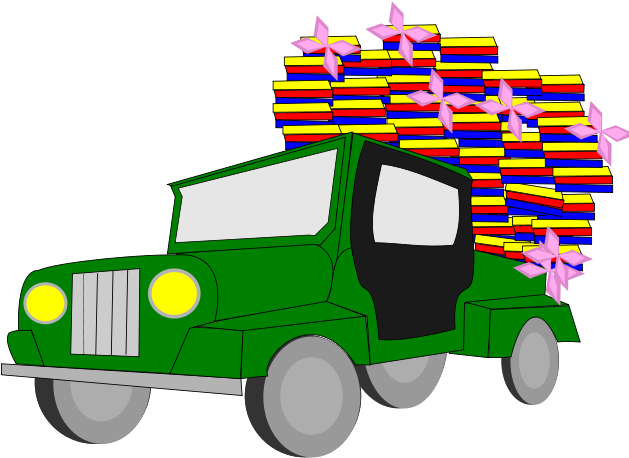 Jeep Green Vector Clip Art - Dibujo Animado De Yipao (636x900)