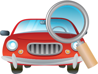 Lupe, Und, Auto Symbol - Parked Car Cartoon (512x512)