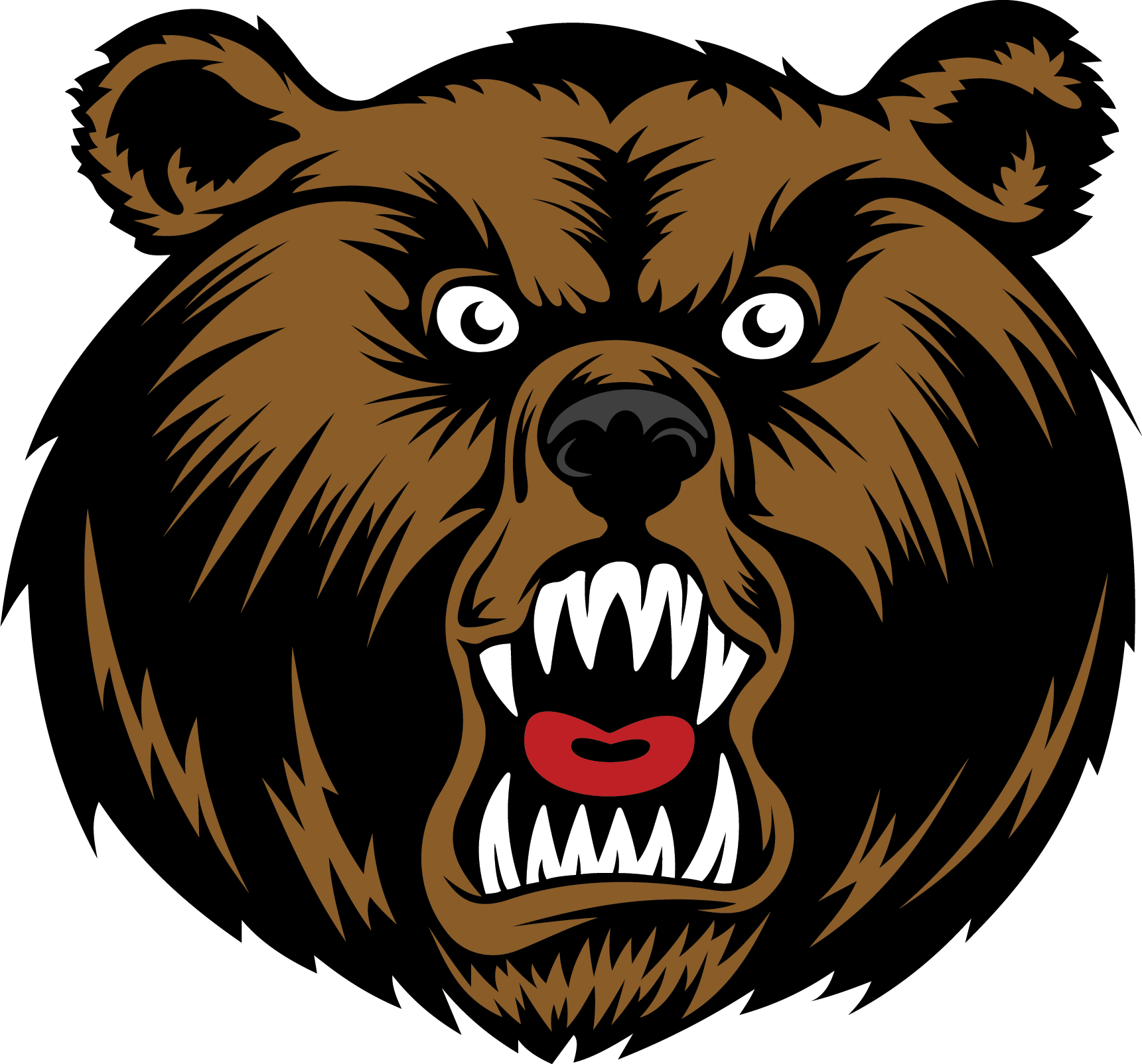 X X Black White Bear Mascot Bumper Sticker - Decoration Vinyl Sticker Angry Bear Head Decoration (1721x1604)