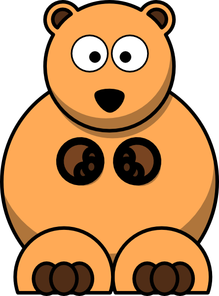 Orange Bear Clip Art - Cartoon Polar Bear (444x600)
