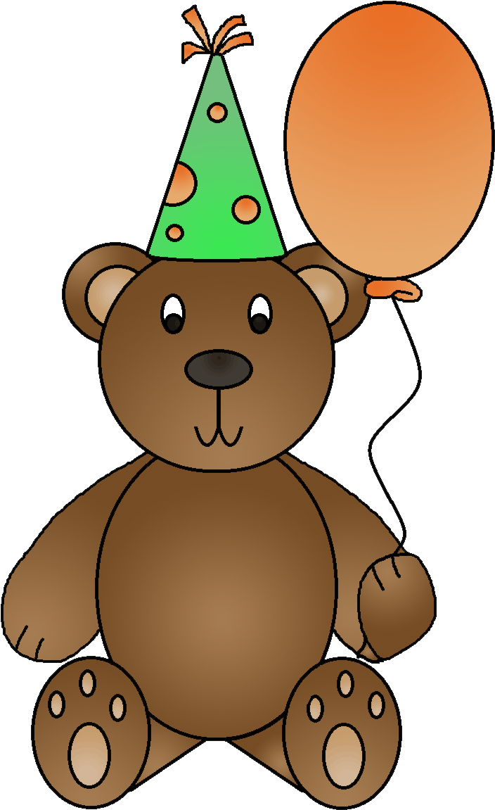 Birthday Bear Clipart (727x1173)