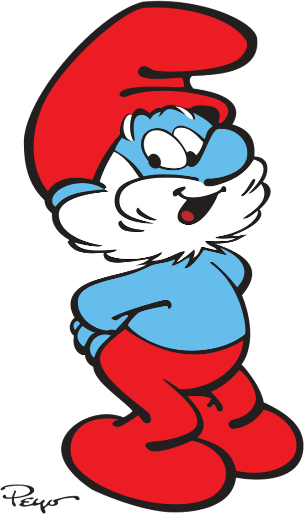 Honorable Mention Goes To Papa Smurf - Smurf Clipart (1600x1136)