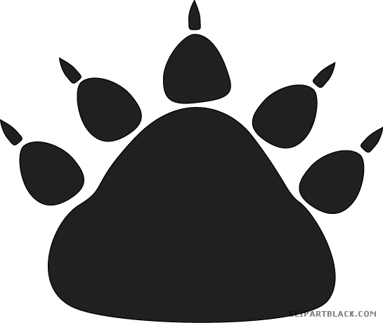 Black Bear Animal Free Black White Clipart Images Clipartblack - Bear Paw No Background (545x459)