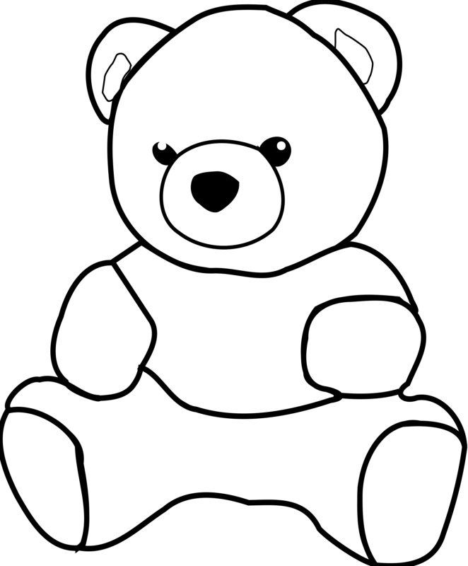 Free Teddy Bear Clipart Black And White Images - Teddy Bear Clipart Outline (662x800)