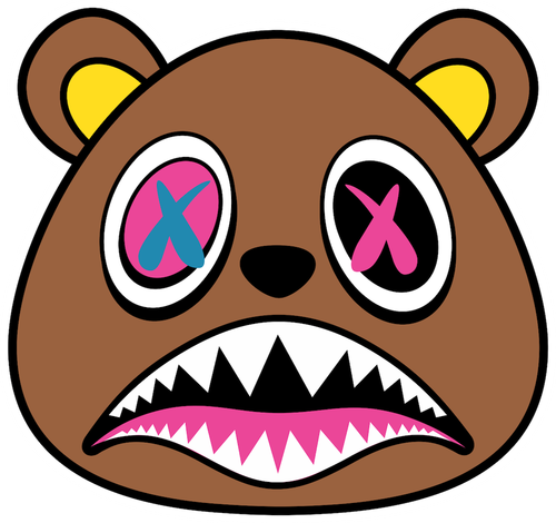 Baws White Outline Black Bear Black Dad Hat - Shirts That Match Gatorade 6s (500x470)