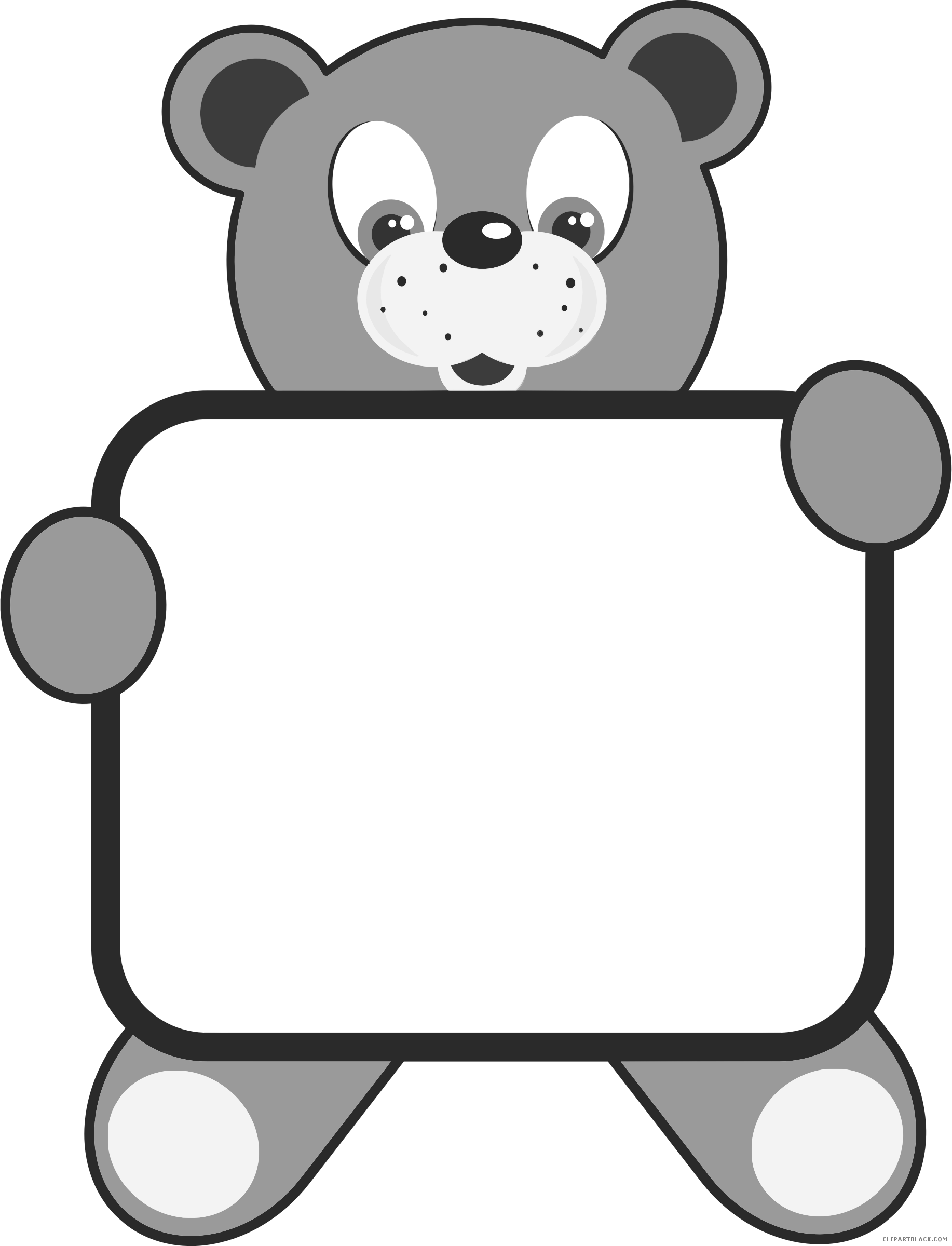 Teddy Bear Animal Free Black White Clipart Images Clipartblack - Pink Bear Clipart (1834x2400)