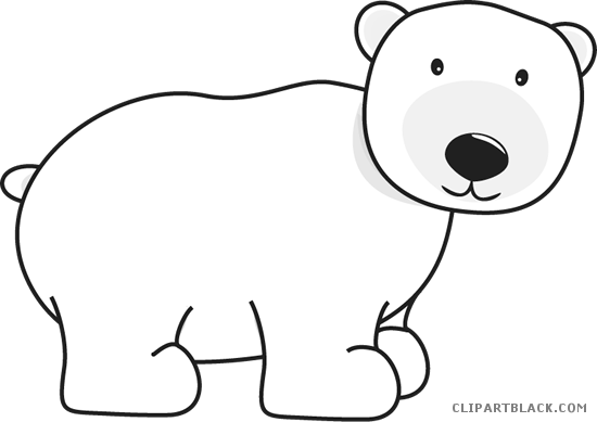 Polar Bear Animal Free Black White Clipart Images Clipartblack - Polar Bear (550x389)