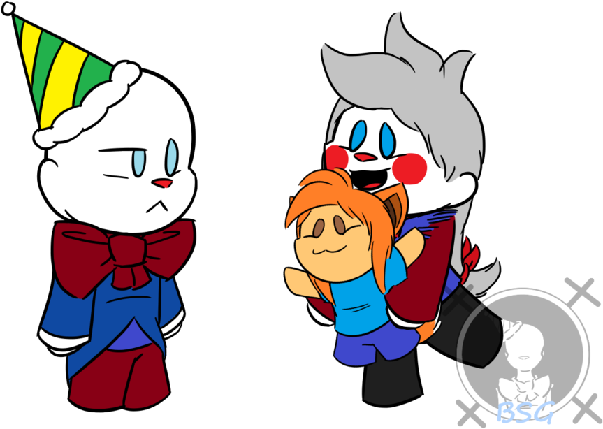 Chibi Ennard And Minda With Blu By Blustreakgirl - Bluestrek Girl Baby Fnaf (1024x663)