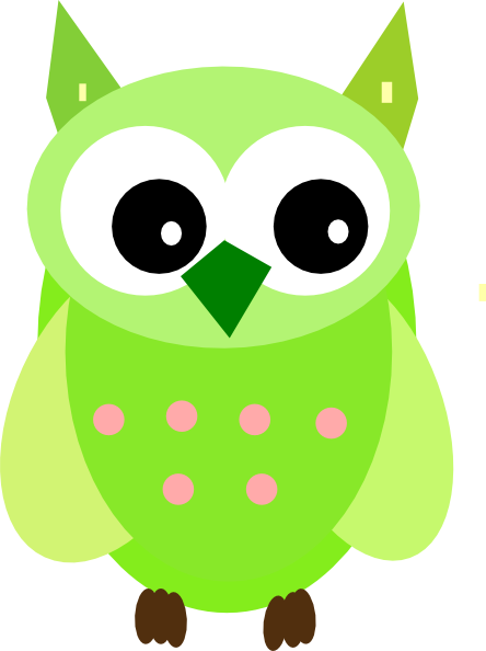 Green Owl Clip - Owl Transparent Baby (444x594)