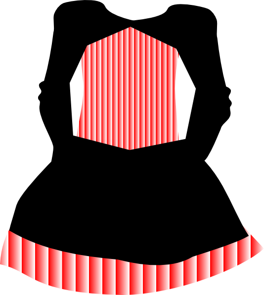Red White Striped Dress Clip Art - Striped Dress Clipart (534x598)