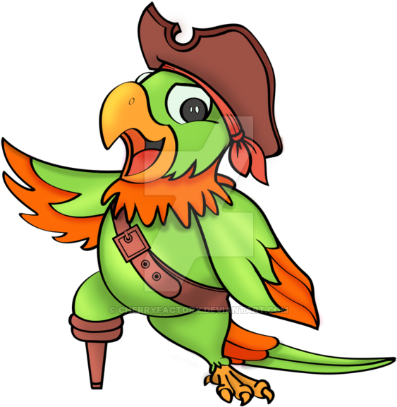 Pirate Parrot By Cherryfactory - Pirate Parrot Transparent Background (600x600)