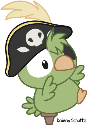 Pirate Parrot By Daieny - Papagaio Pirata Png (400x500)