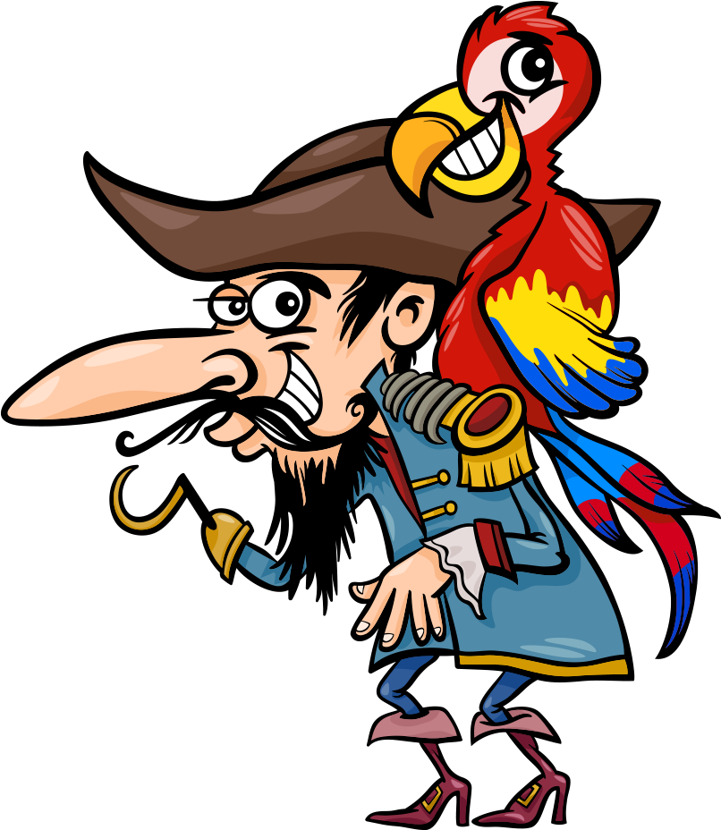 Captain Hook Parrot Piracy Illustration - Captain Hook Parrot Piracy Illustration (1000x1000)