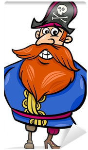 Pirate Captain Cartoon Illustration Wall Mural • Pixers® - Capitan Pata De Palo (400x400)