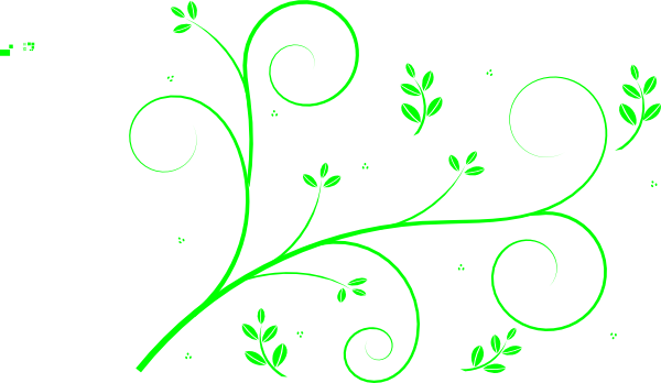Aqua Floral Vine Green L Clip Art At Clker - Vine Clip Art (600x348)