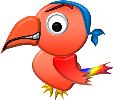 Pirate Parrot Carolyn Braden - Cartoon (379x382)