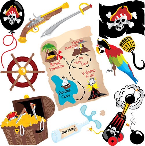 Set Of Free Vector Pirate Icons Design Elements - Vector (500x504)
