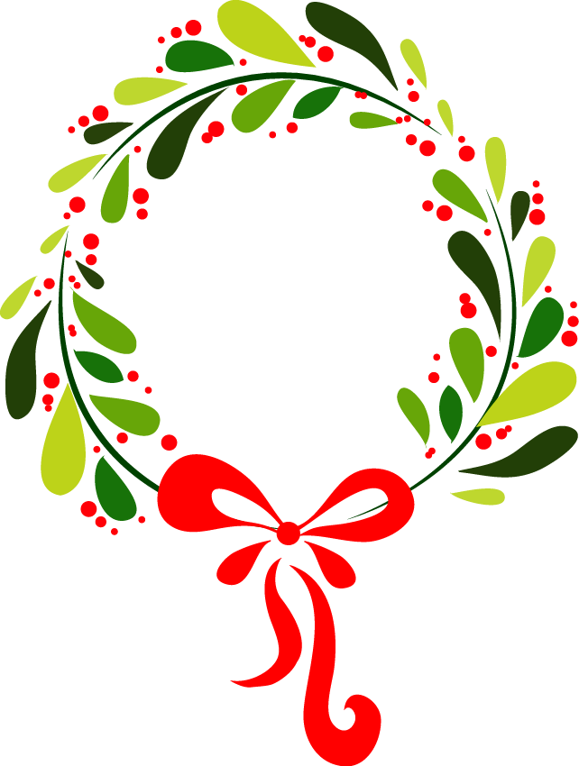 Wreath Garland Flower Christmas Ornament - Corona De Navidad Vector (642x850)