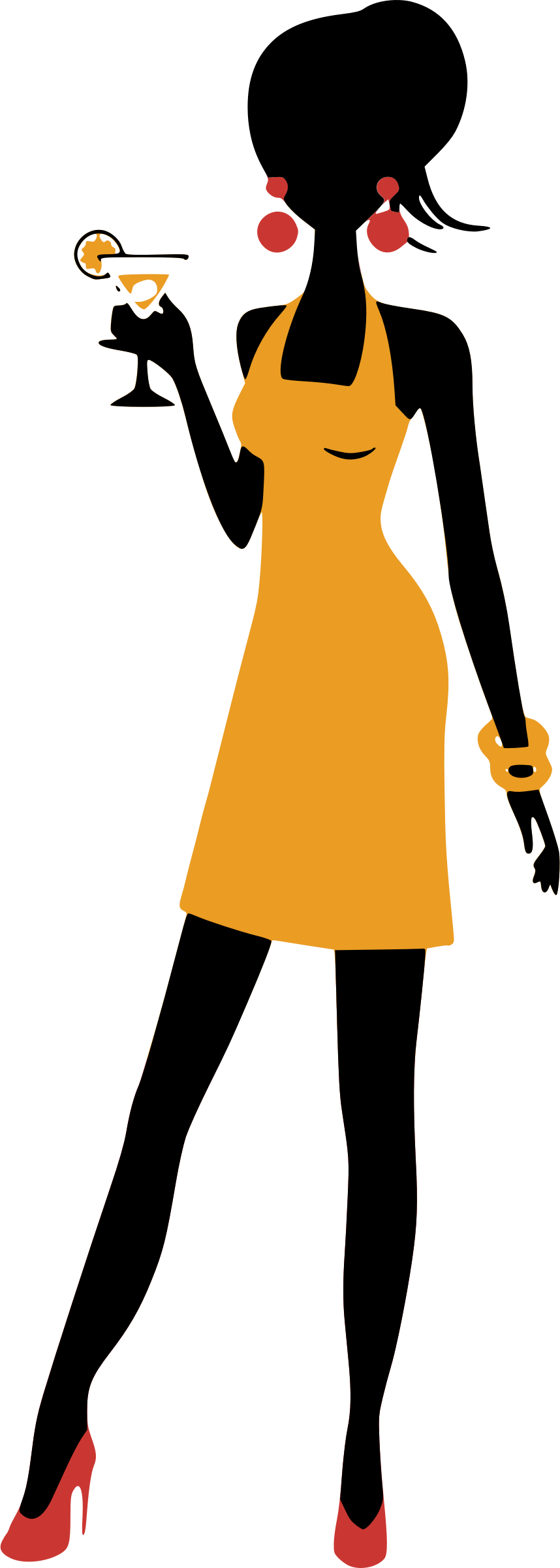 Girl - Cocktail Dress Cartoon (858x2400)