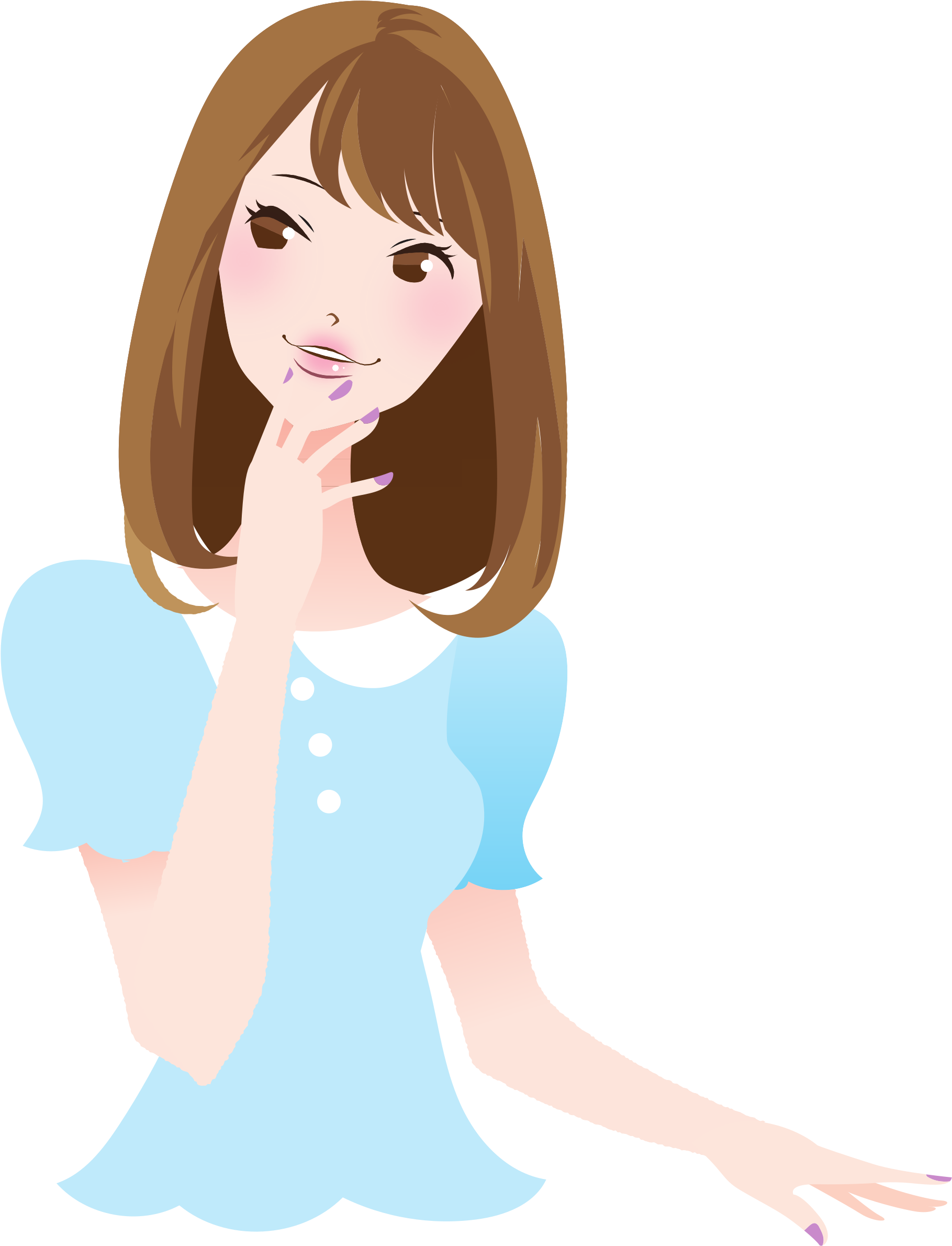 Woman - Beautiful Girl Cartoon Png (1840x2400)