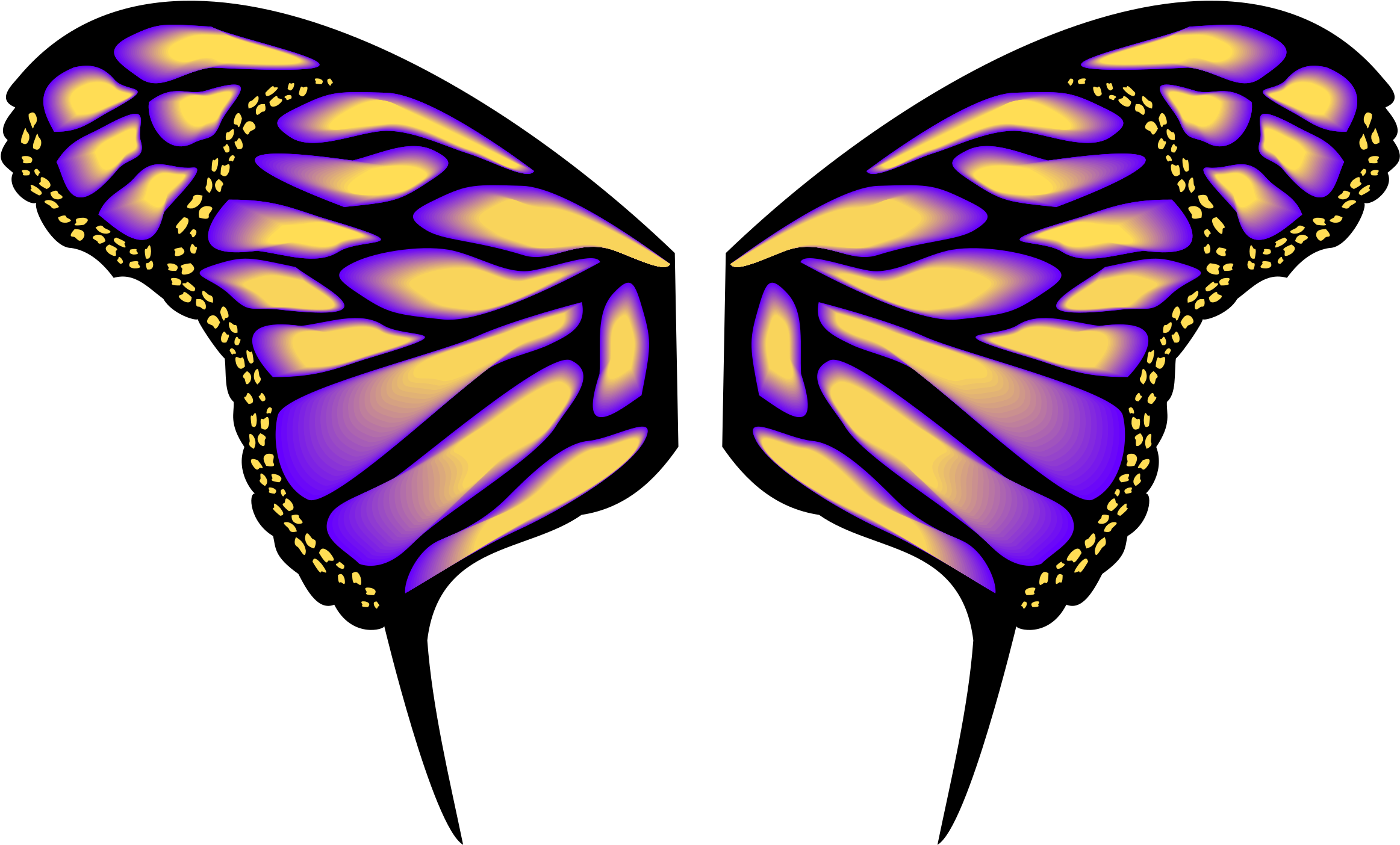 Big Image - Butterfly Wings Clipart (2400x1479)