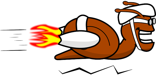 Openclipart-vectors Via Pixabay - Snail With A Rocket (640x320)
