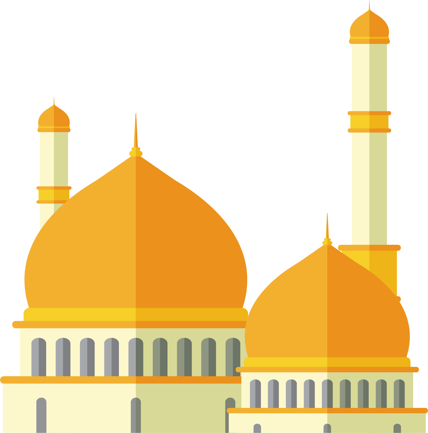 Watercolor Mosque Free Png And Clipart - Mosque Vector Png (1501x1518)