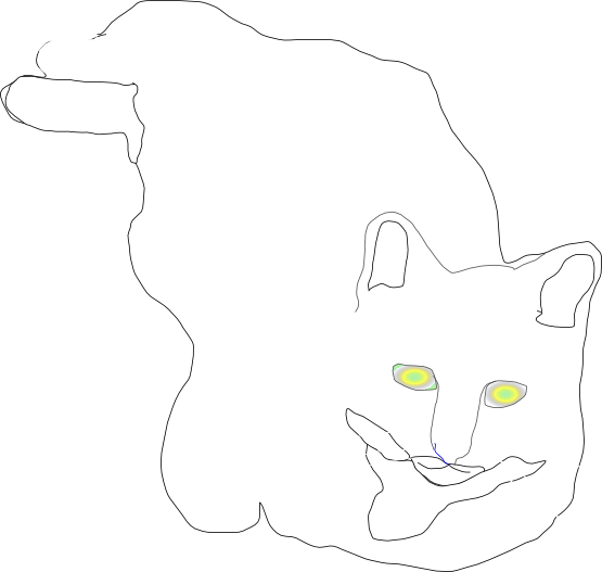 Feline Feline Cat Black White Line Art 555px - Cat Yawns (555x527)