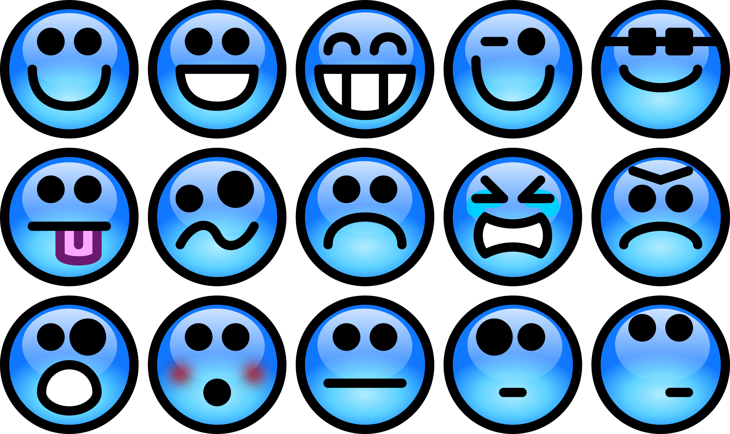 Big Image - Blue Smiley Faces (2400x1428)