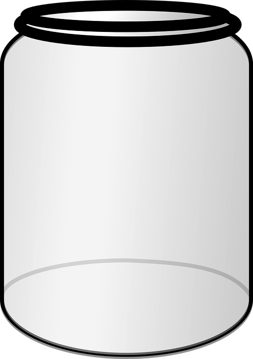 Container Clipart Glass Jar - Open Jar Clipart (507x720)