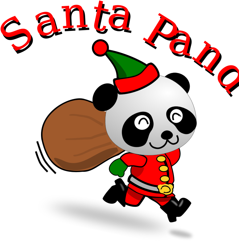 Openclipart - Sankt-panda-weihnachten Karte (800x800)