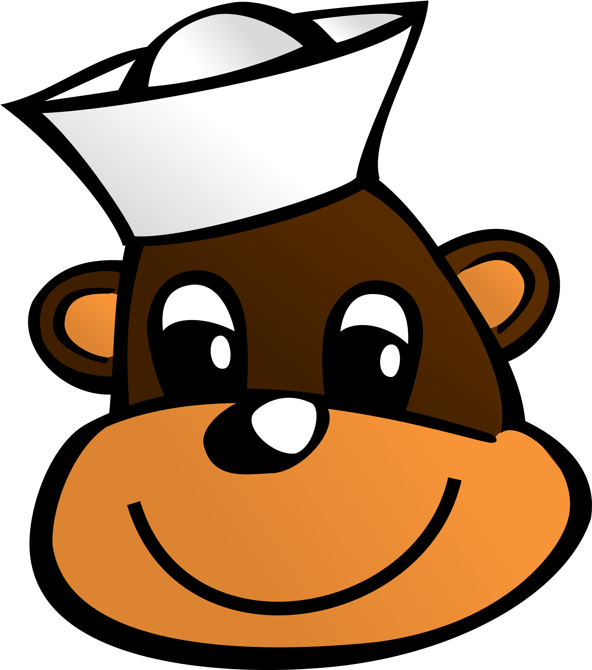 Open - Cartoon Monkey Head (2000x2327)