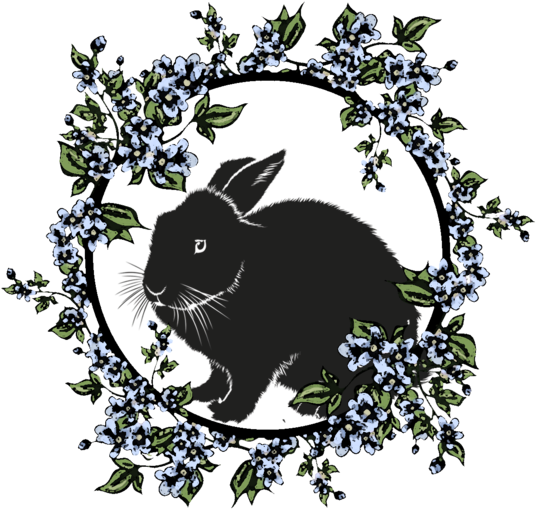 Free Vintage Graphic Clipart Flowers Bunny Wreath - Flower (580x580)