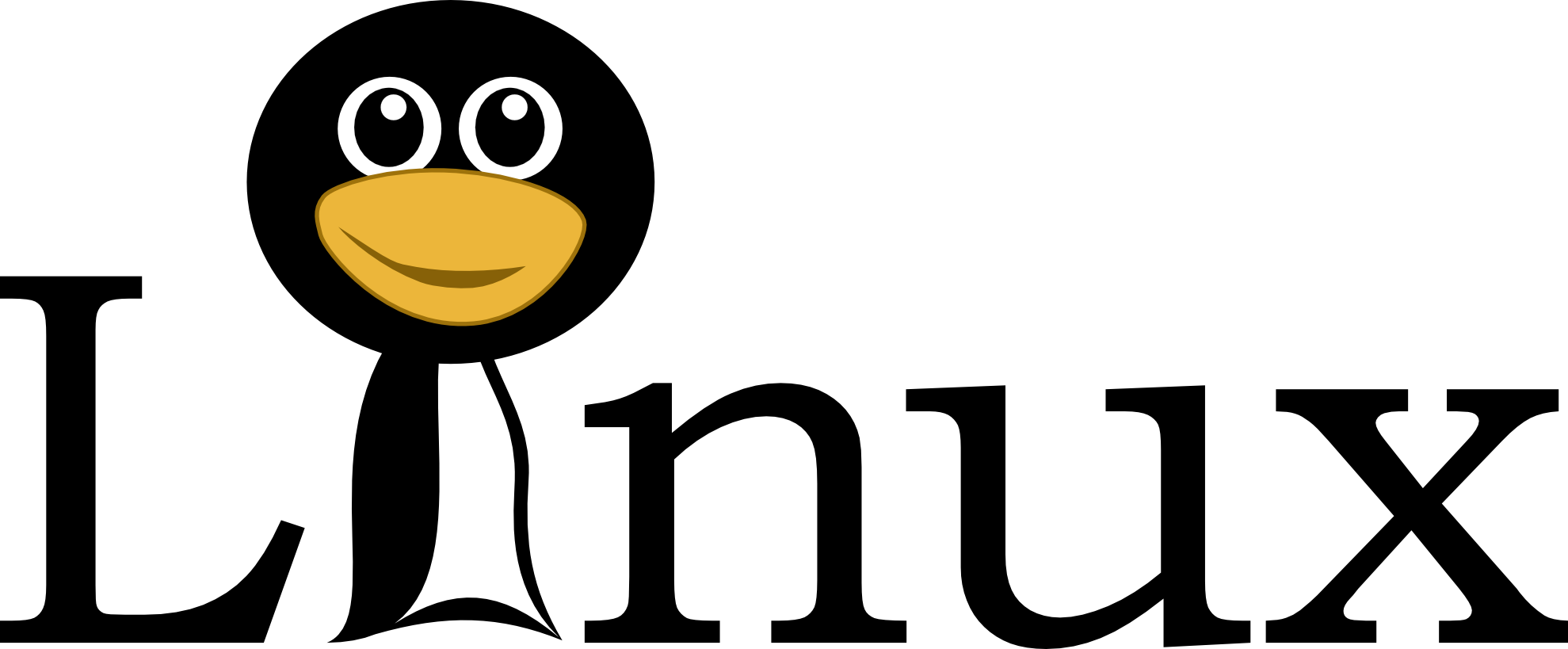 Linux 1 Text W Penguin Head Cartoon Scallywag March - Linux Png (1979x819)