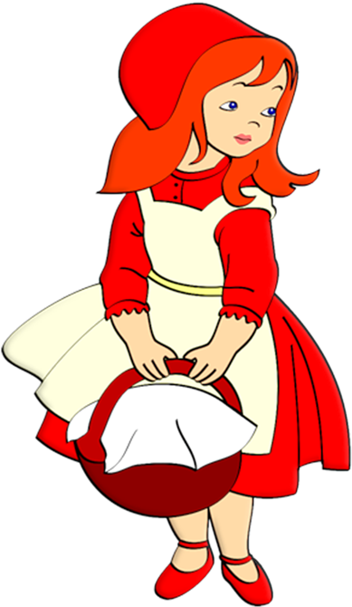Little Red Riding Hood Clipart - Cartoon Red Riding Hood (410x700)