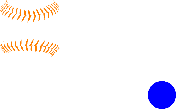 Blue Softball Orange Clip Art At Clker - Illustration (600x373)