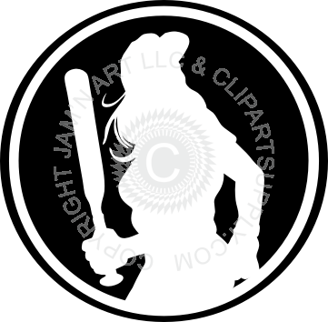 Softball Player Silhouette Logo (361x354)