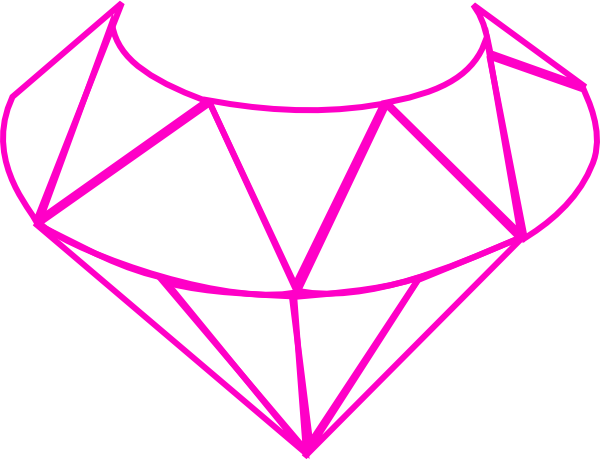 Neon Clipart Pink Diamond - Diamond Clipart Black And White (600x460)