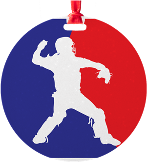 Softball Ornaments - Pwp Catcher 3-color On Blac Square Sticker 3" X 3" (350x350)