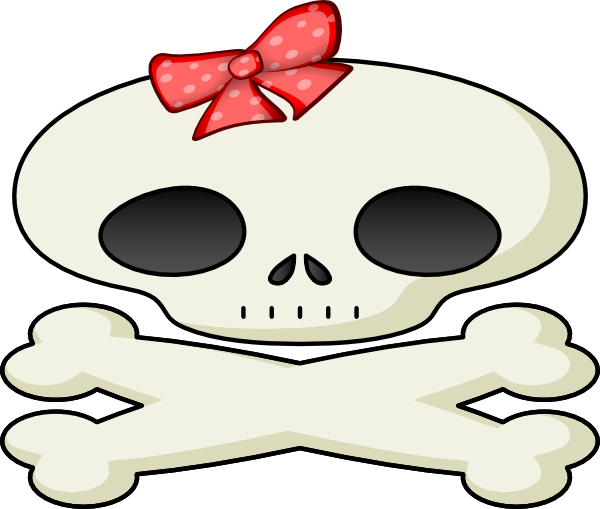Skully Girl Clip Art - Cute Skull And Crossbones (600x509)