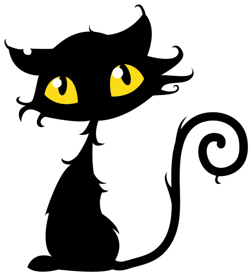 Halloween Cats Clipart - Halloween Black Cat Vector (900x953)